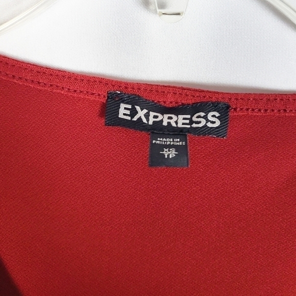NWOT EXPRESS cold shoulder long sleeve top red holiday Christmas Valentines - Picture 6 of 7